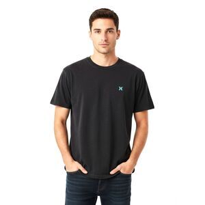 Hurley Distressed Black Basic Logo T-Shirt - Men's Size L